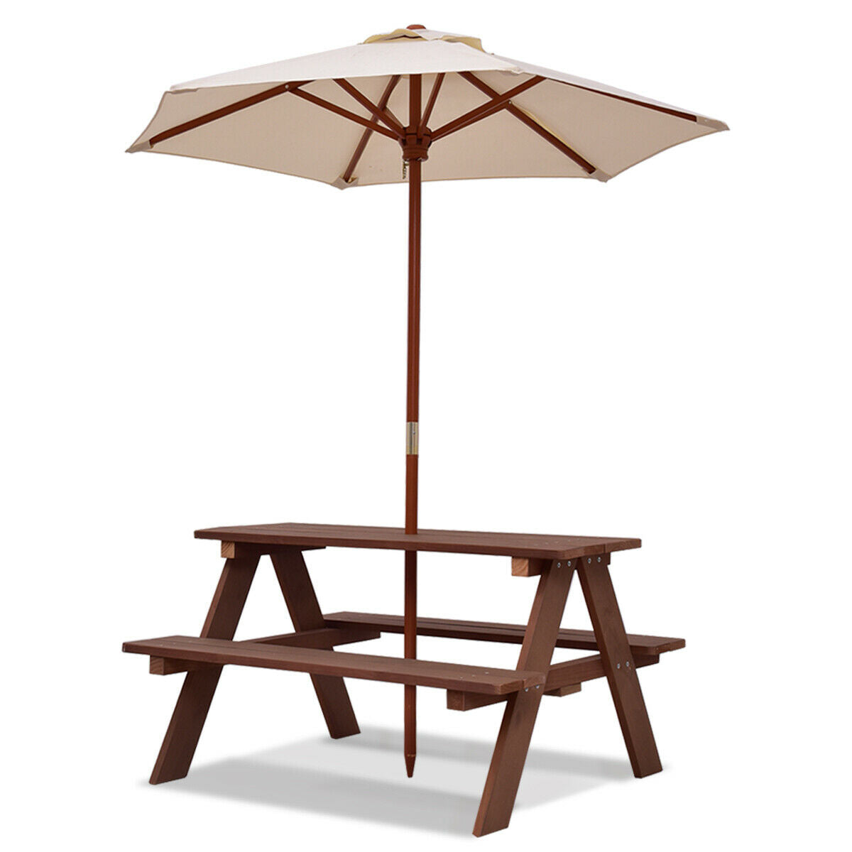 Children's Garden Picnic Table  and Bench Umbrella Set