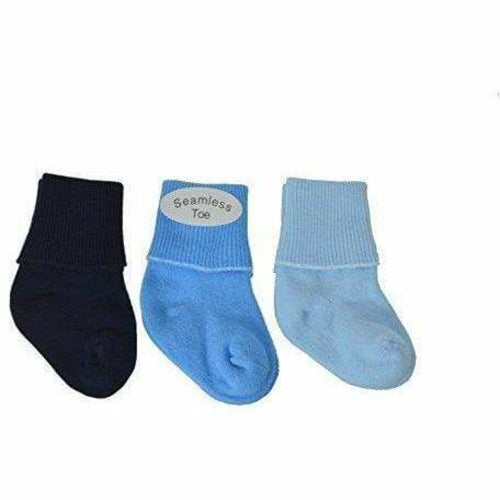 Newborn Baby Combed Cotton Seamless Toe 6 Pair White or 3 Pair Color