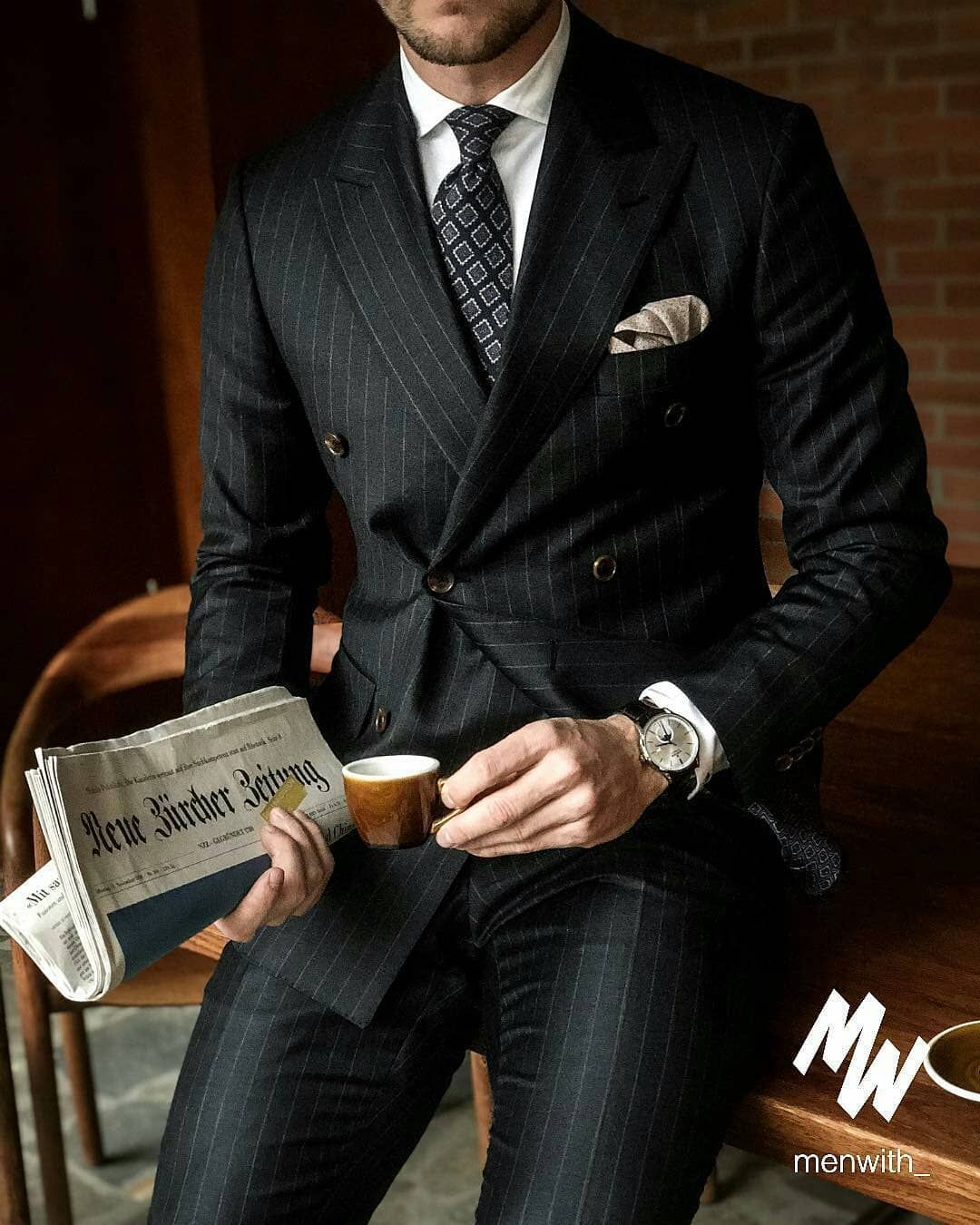 "Fly & Fitted" Double Breasted Pin Stripe Men Suit