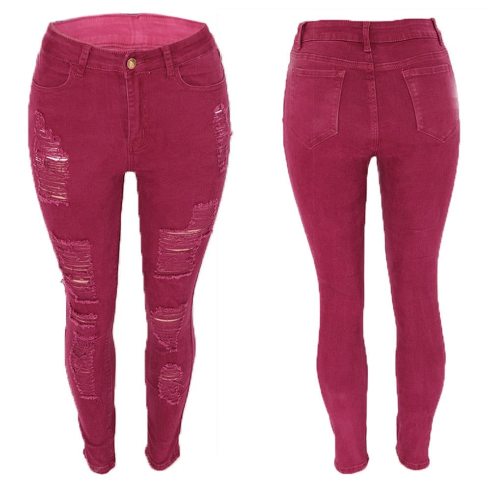 Ladies Elastic Slim Fit Jeans