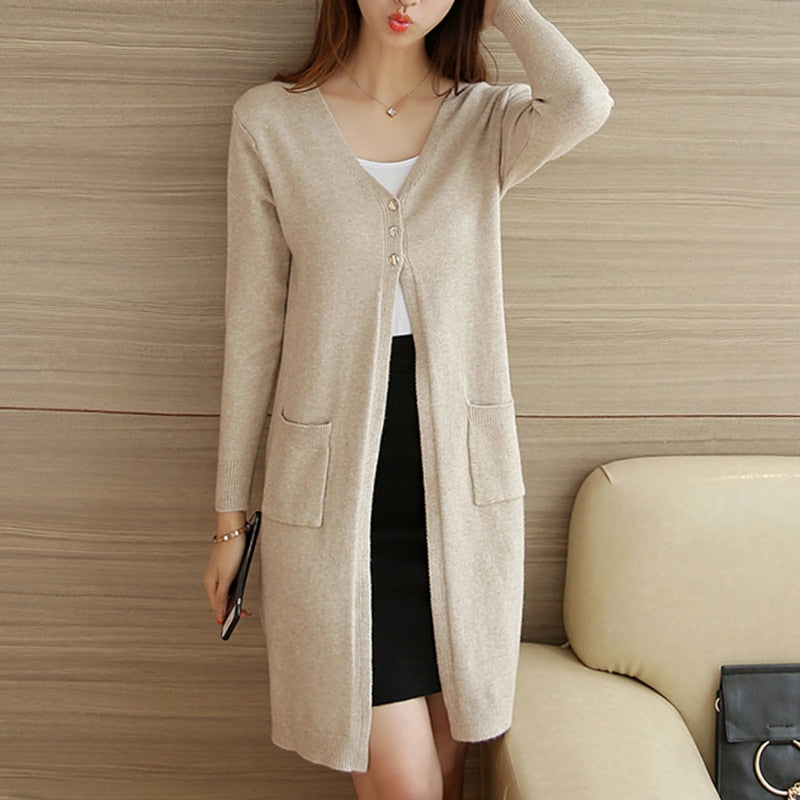 Open Front Long Cardigan