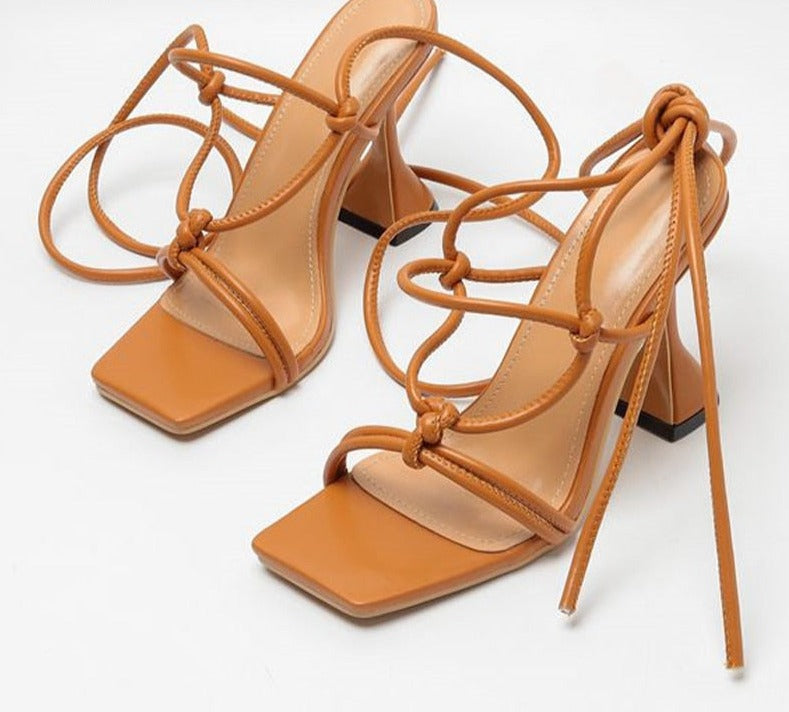 Square Heeled Strappy Sandals