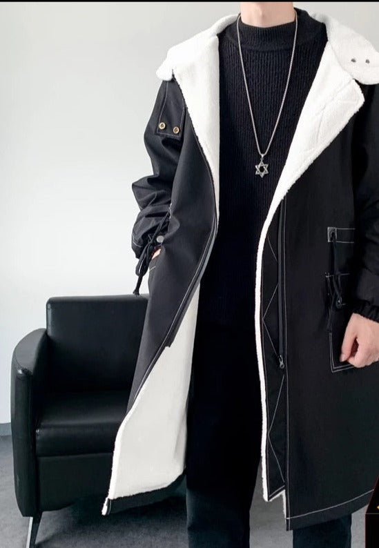 Men's Thick Hooded Trench