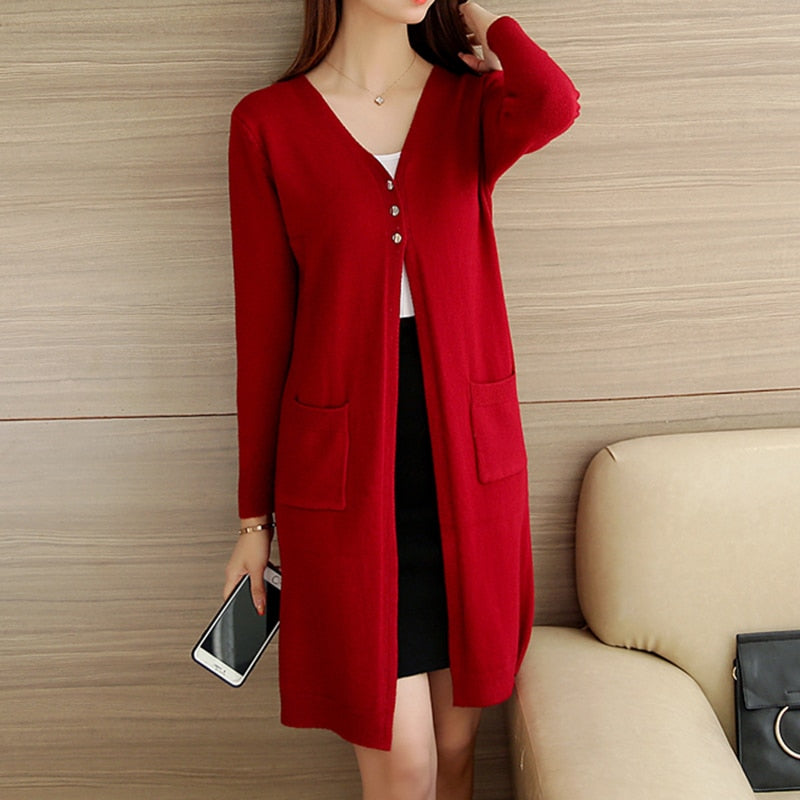 Open Front Long Cardigan