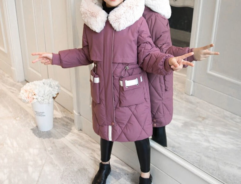 Girls Thick Long Winter Warm Coat