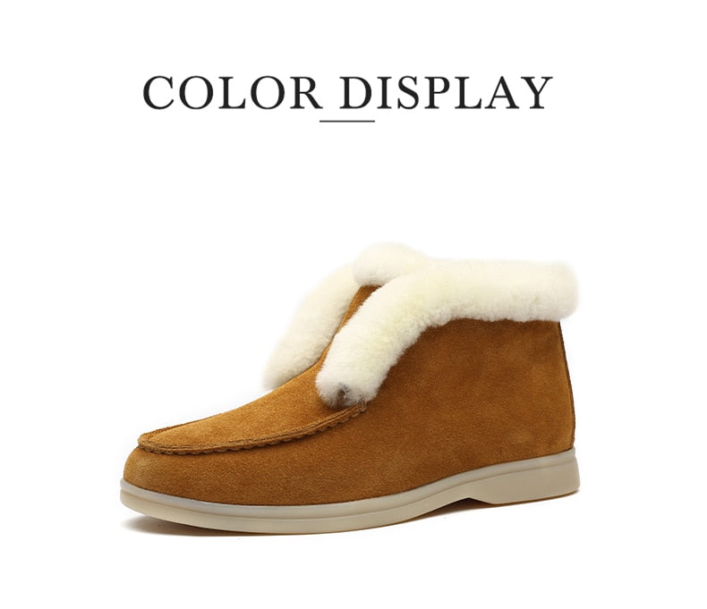 Suede Leather Plush Ankle boots for Women