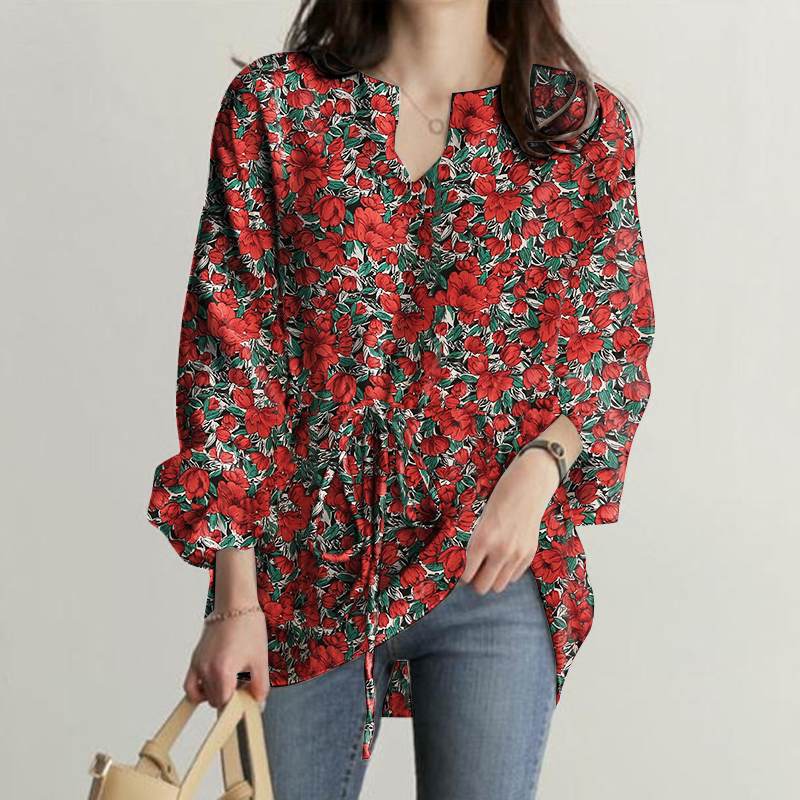 Vintage Casual Puff Sleeve Tops