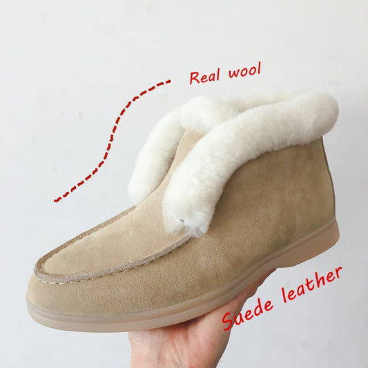 Suede Leather Plush Ankle boots for Women