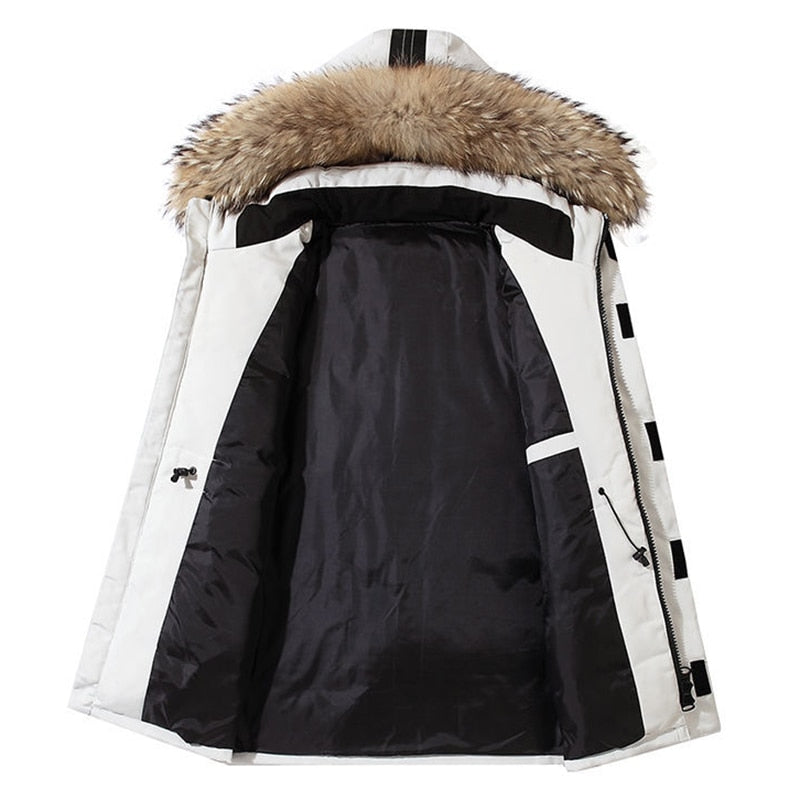 Down Parka with Big Fur Collar