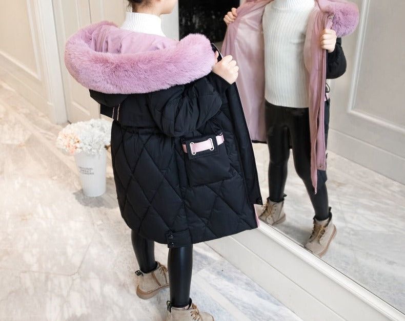 Girls Thick Long Winter Warm Coat