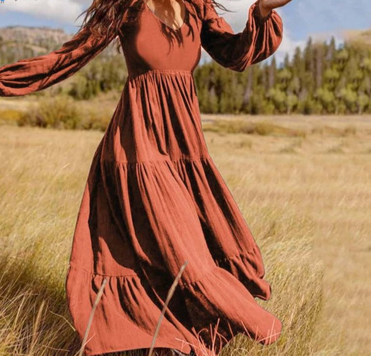 Ladies Vintage Style Long Dress