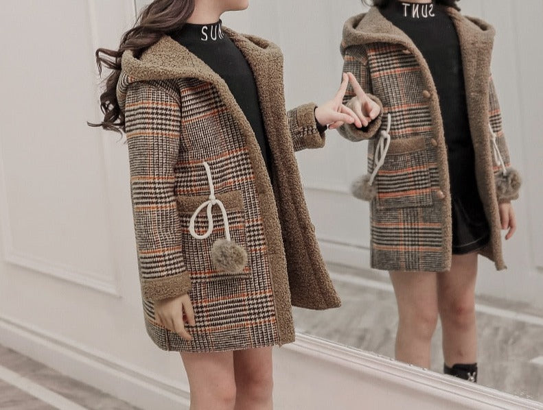 Girls Designer Long Woolen Coat