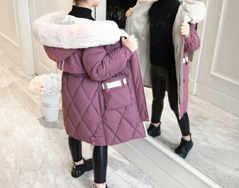 Girls Thick Long Winter Warm Coat