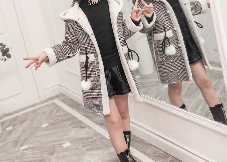 Girls Designer Long Woolen Coat