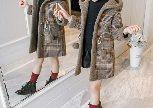 Girls Designer Long Woolen Coat