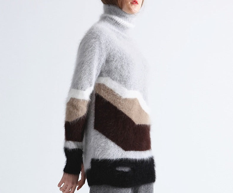 Long Sleeve Angora Rabbit Turtleneck