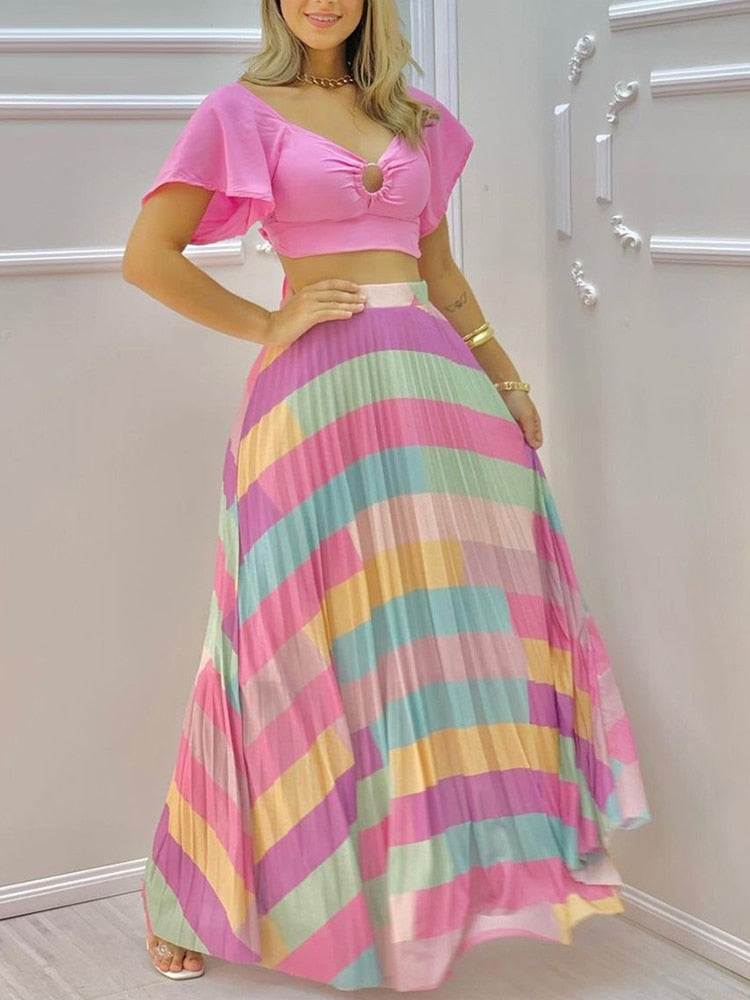 Ladies 2 Piece Long Skirts Sets