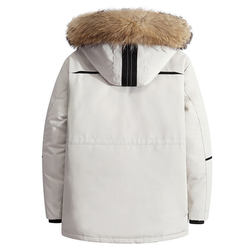 Down Parka with Big Fur Collar