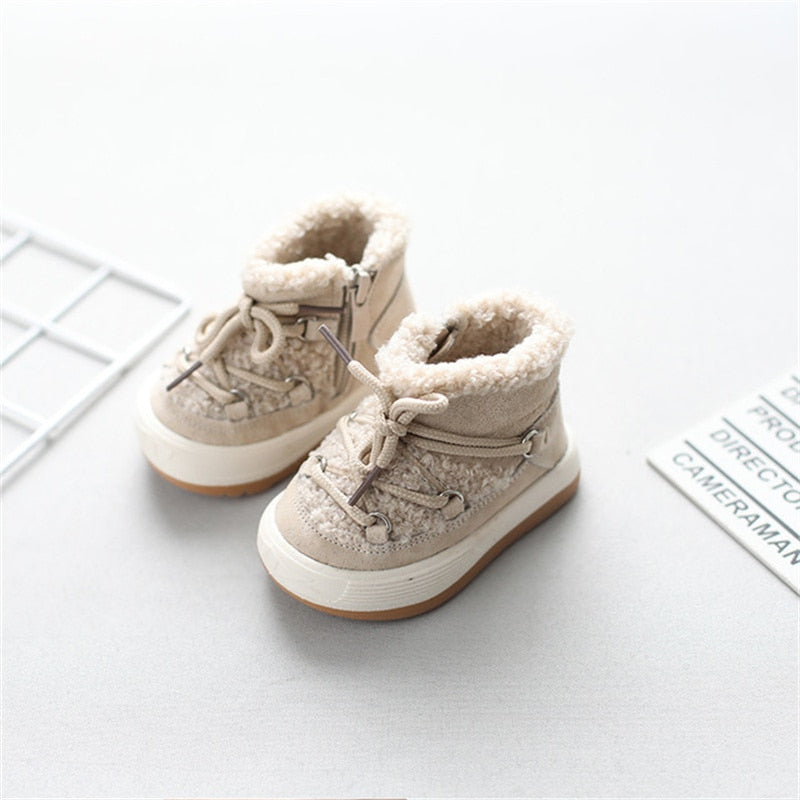 Rubber Sole Plush Baby Boots