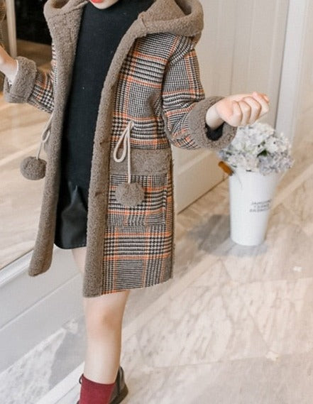 Girls Designer Long Woolen Coat