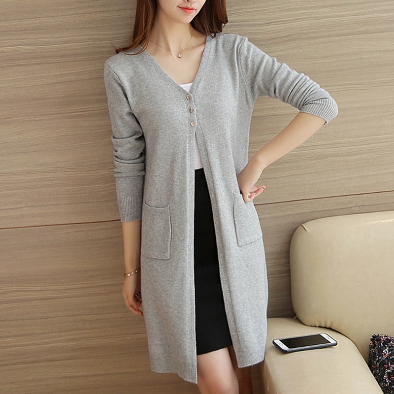 Open Front Long Cardigan