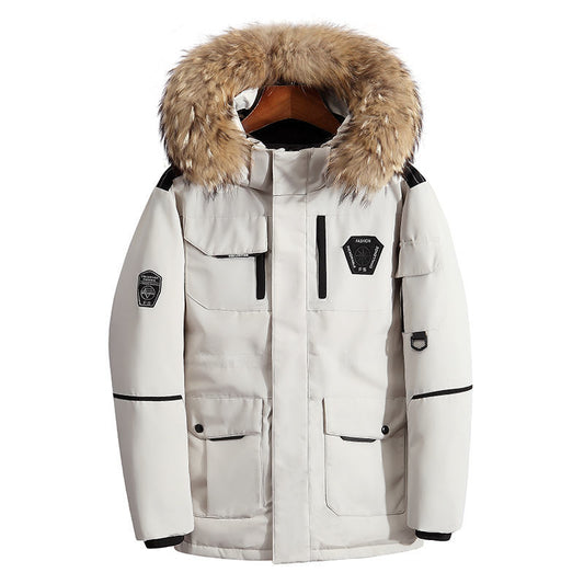 Down Parka with Big Fur Collar