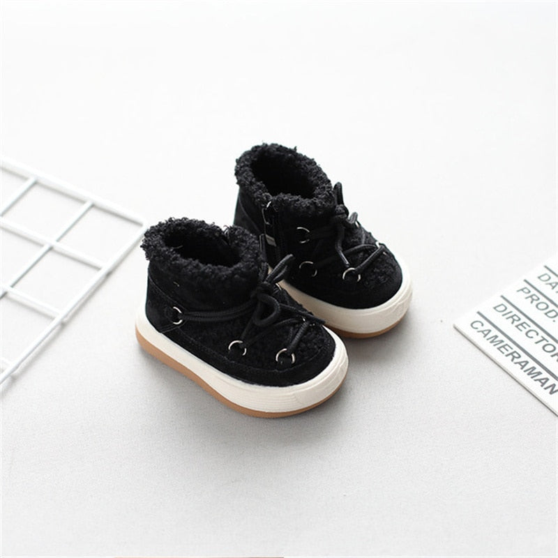 Rubber Sole Plush Baby Boots