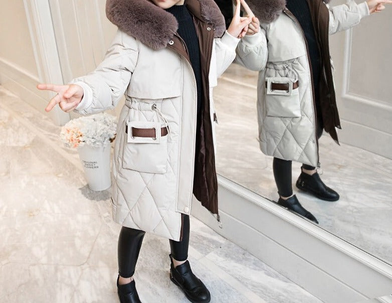 Girls Thick Long Winter Warm Coat