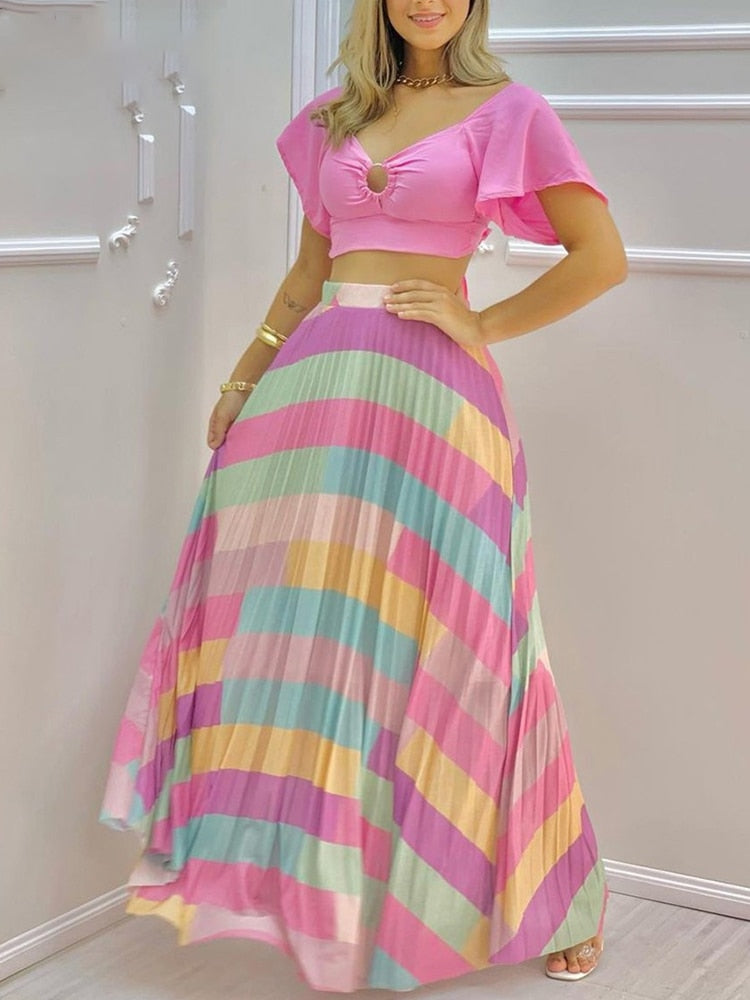 Ladies 2 Piece Long Skirts Sets