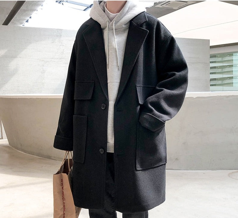 Black Long Trench Coat Men