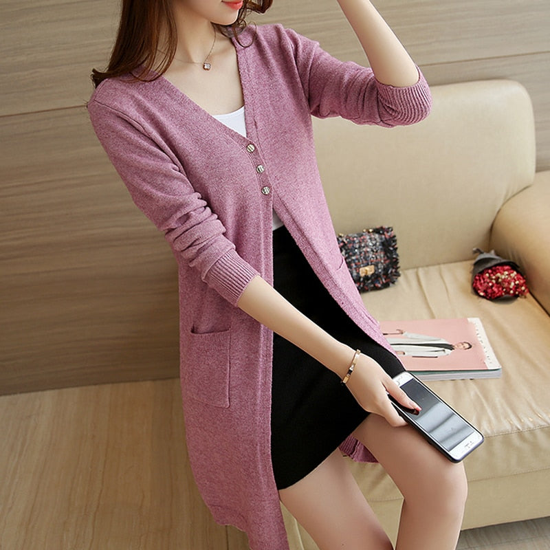 Open Front Long Cardigan