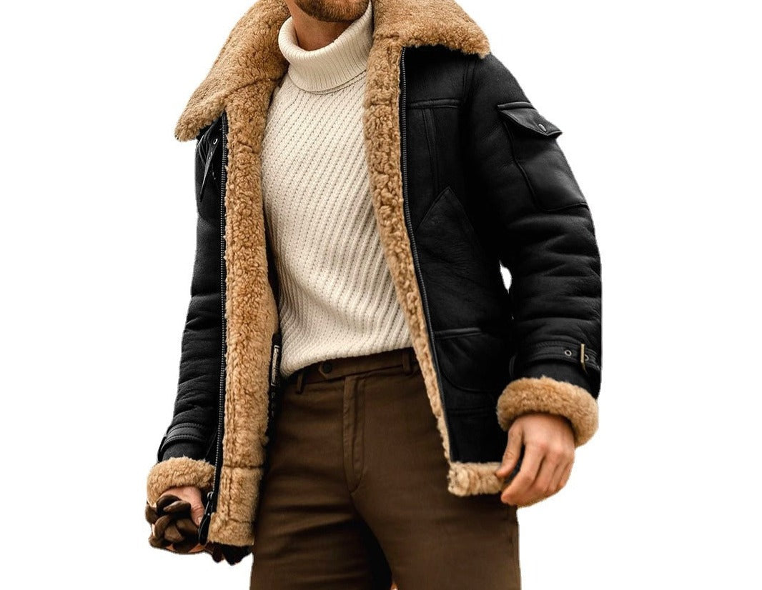 Men's Fleece Fur Bomber