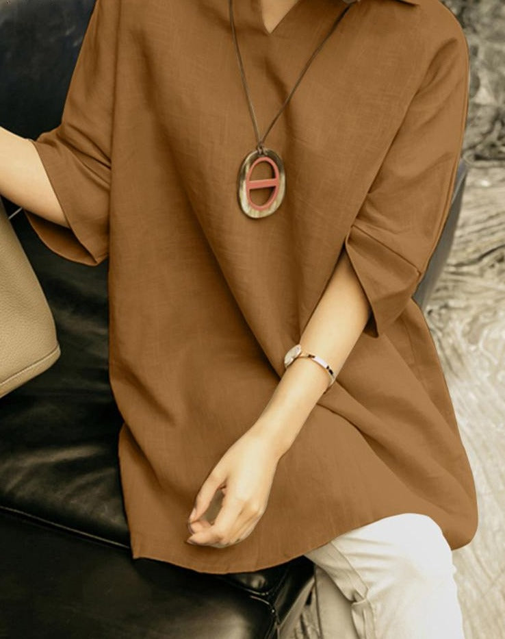 Elegant Oversized V-Neck Tunic