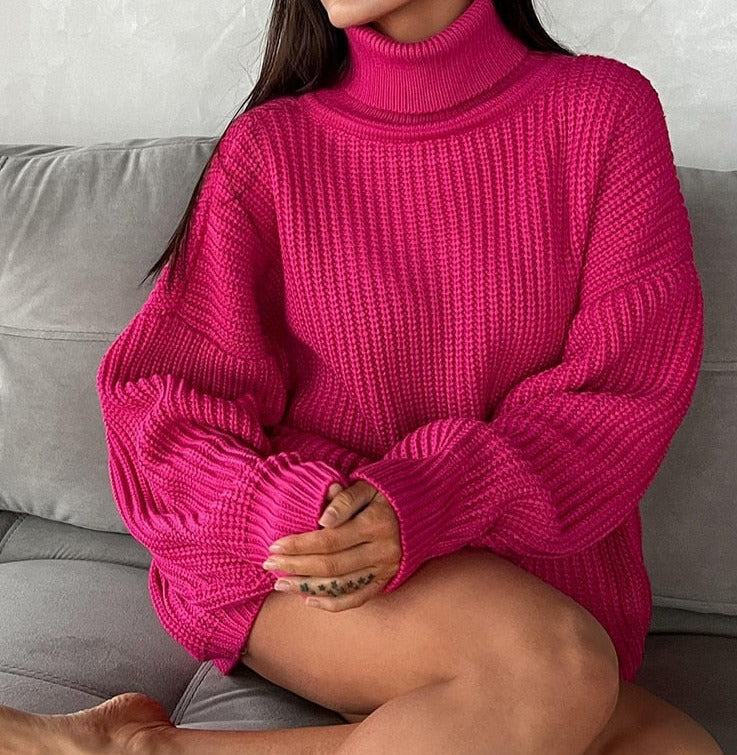 Thick Knit Turtleneck Sweater