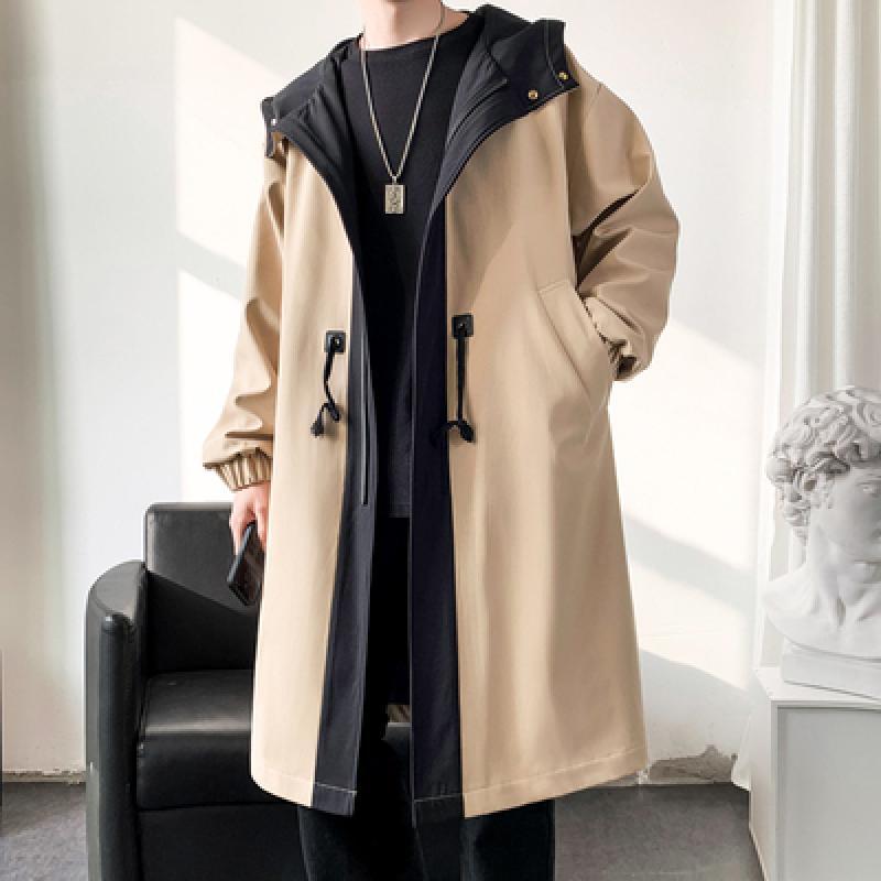 Long Style Hooded Trench Coat