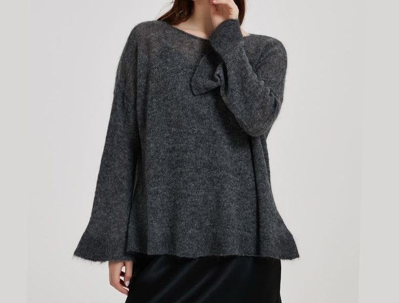 Mohair Knitted Pullover Sweater