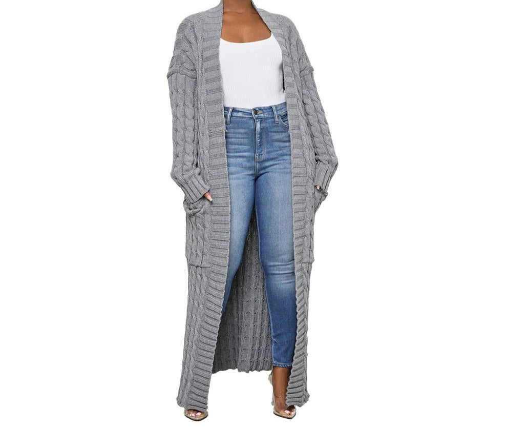 Extra Long Ladies Blanket Cardigan