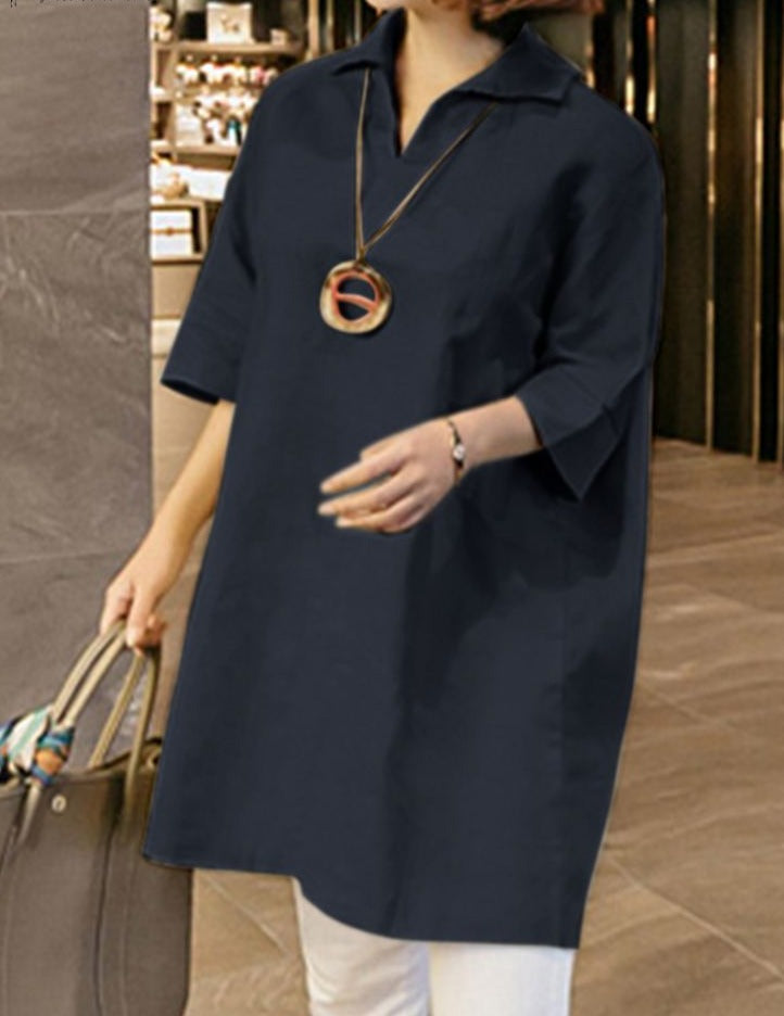 Elegant Oversized V-Neck Tunic