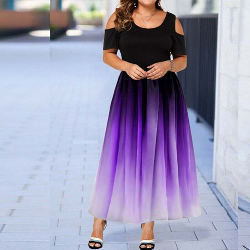 Plus Sizes Off Shoulder Maxi