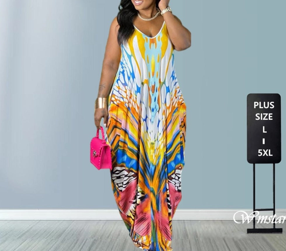 Plus Size Draped Fit  Maxi Dress