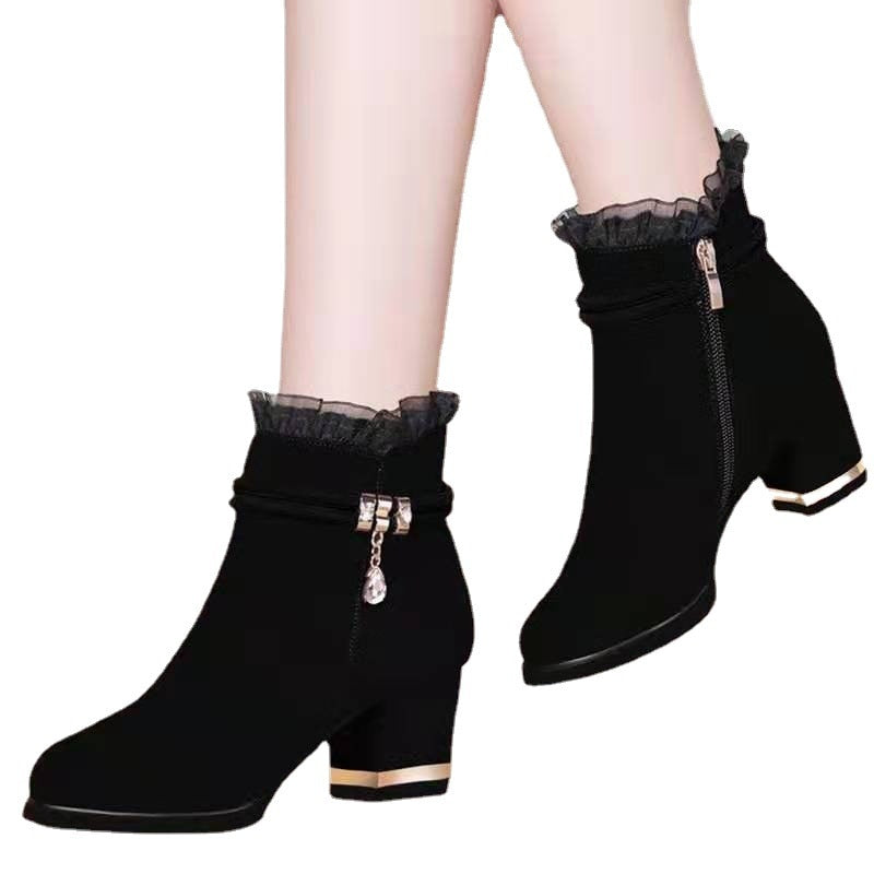 Elegant Ladies-Laced Ankle Boots