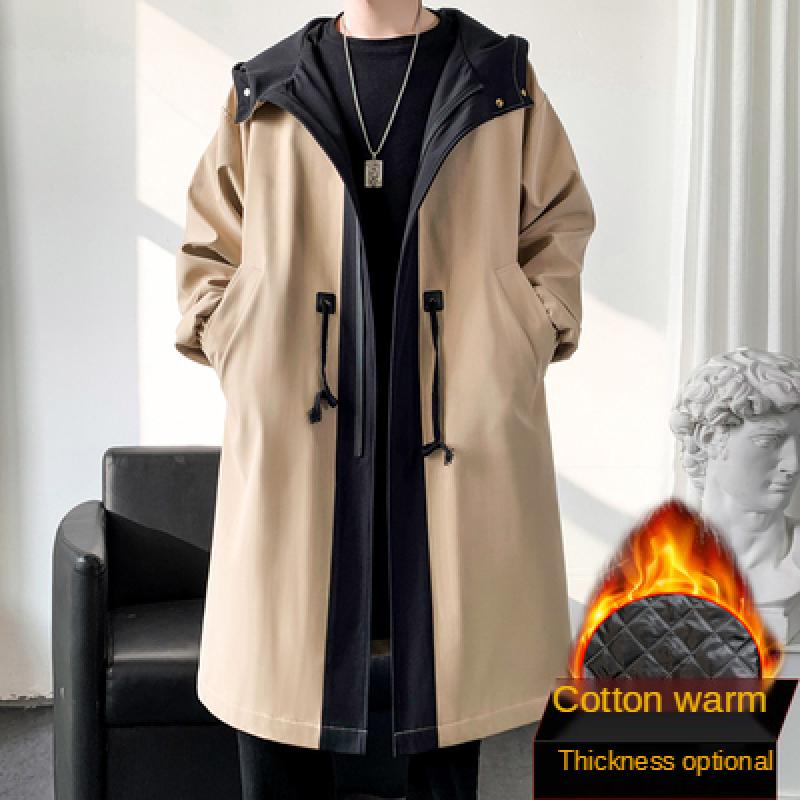 Long Style Hooded Trench Coat