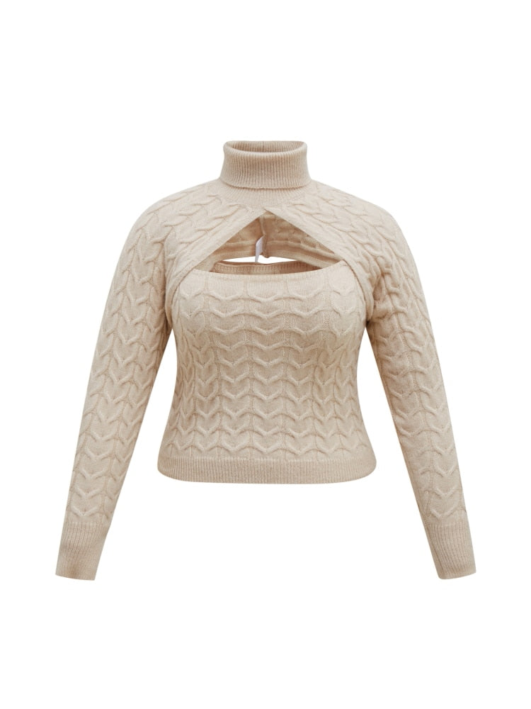 Peek-a-Boo Pullover Turtleneck