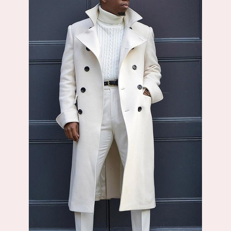 Standing Collar Long Trench Coat