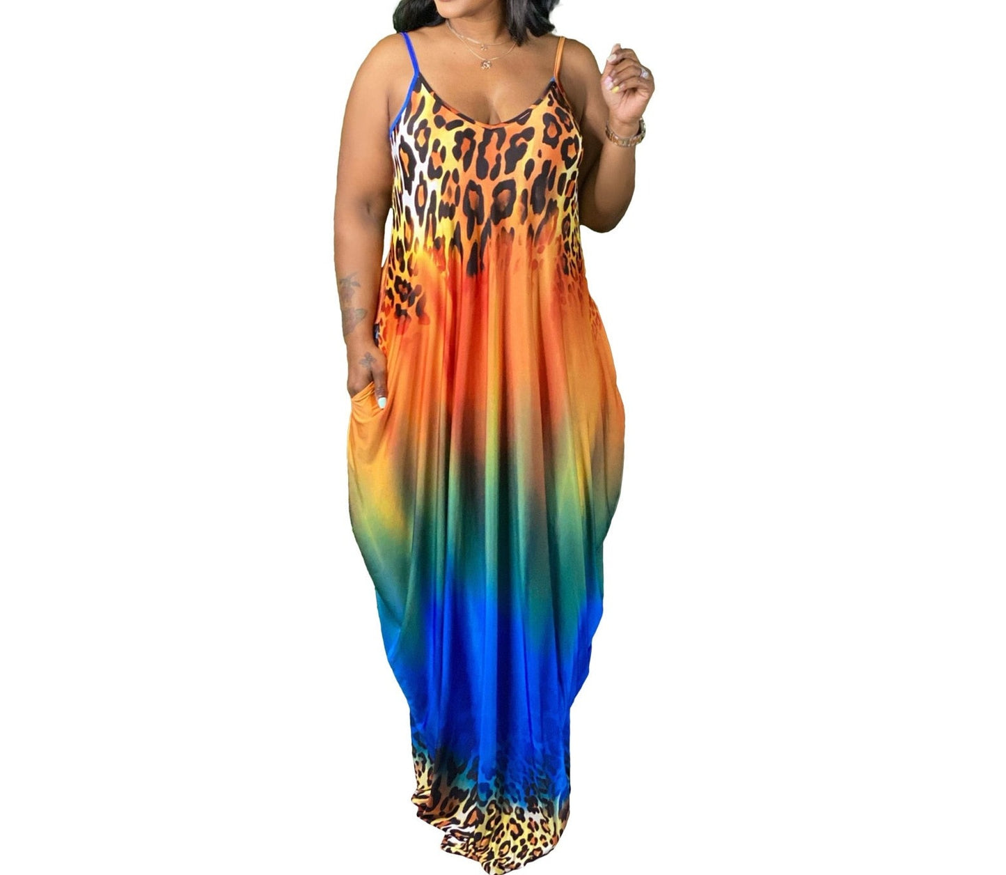 Plus Size Draped Fit  Maxi Dress