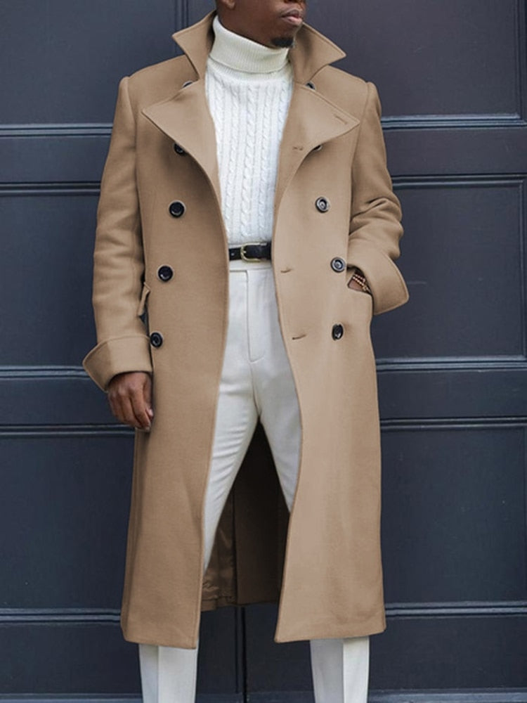 Standing Collar Long Trench Coat