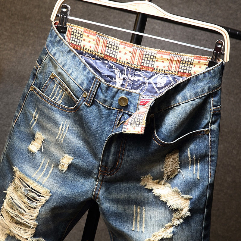 ***New*** Men's Vintage Ripped Bermuda Shorts