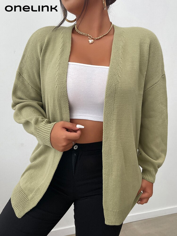 Olive Green Plus Size Cardigan