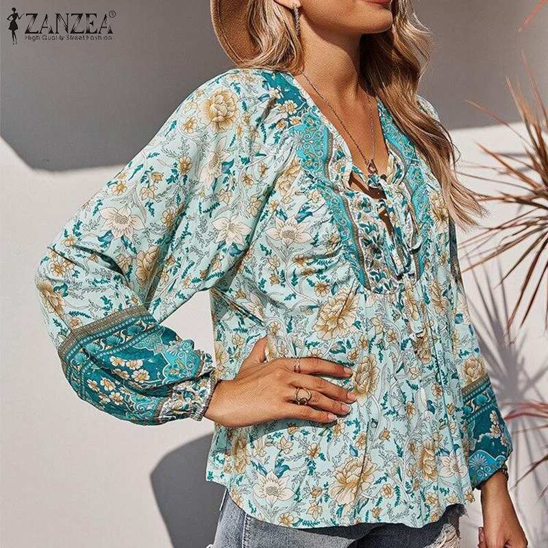 Bohemian Floral Print Blouse