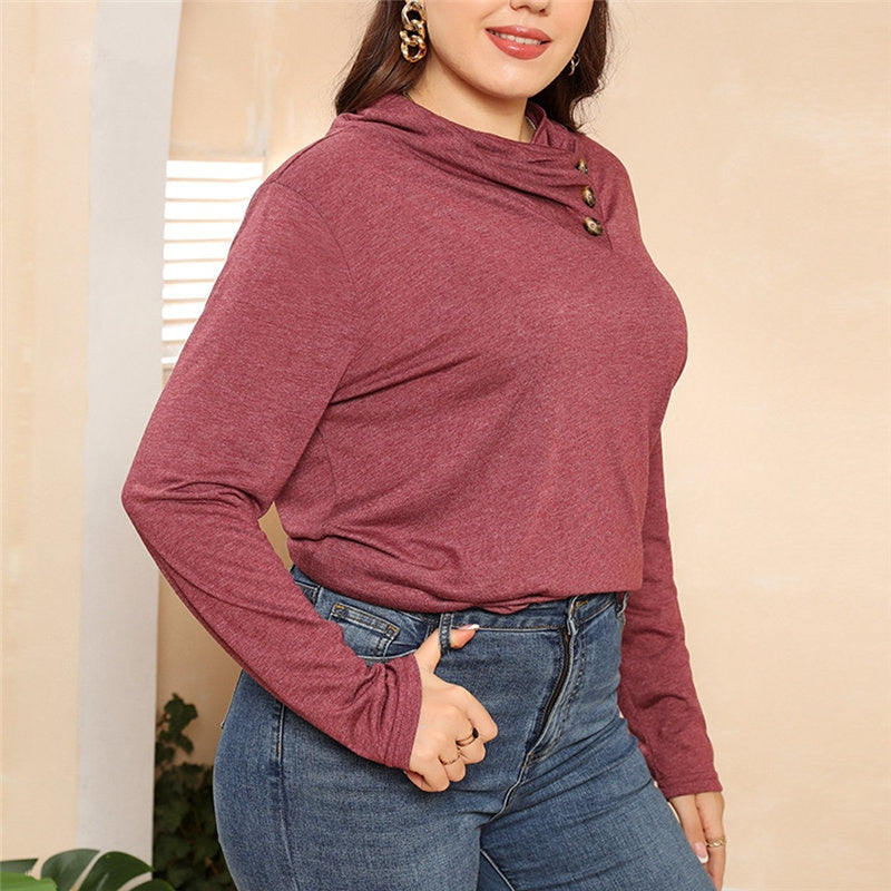 Casual Plus Size Long Sleeve Top